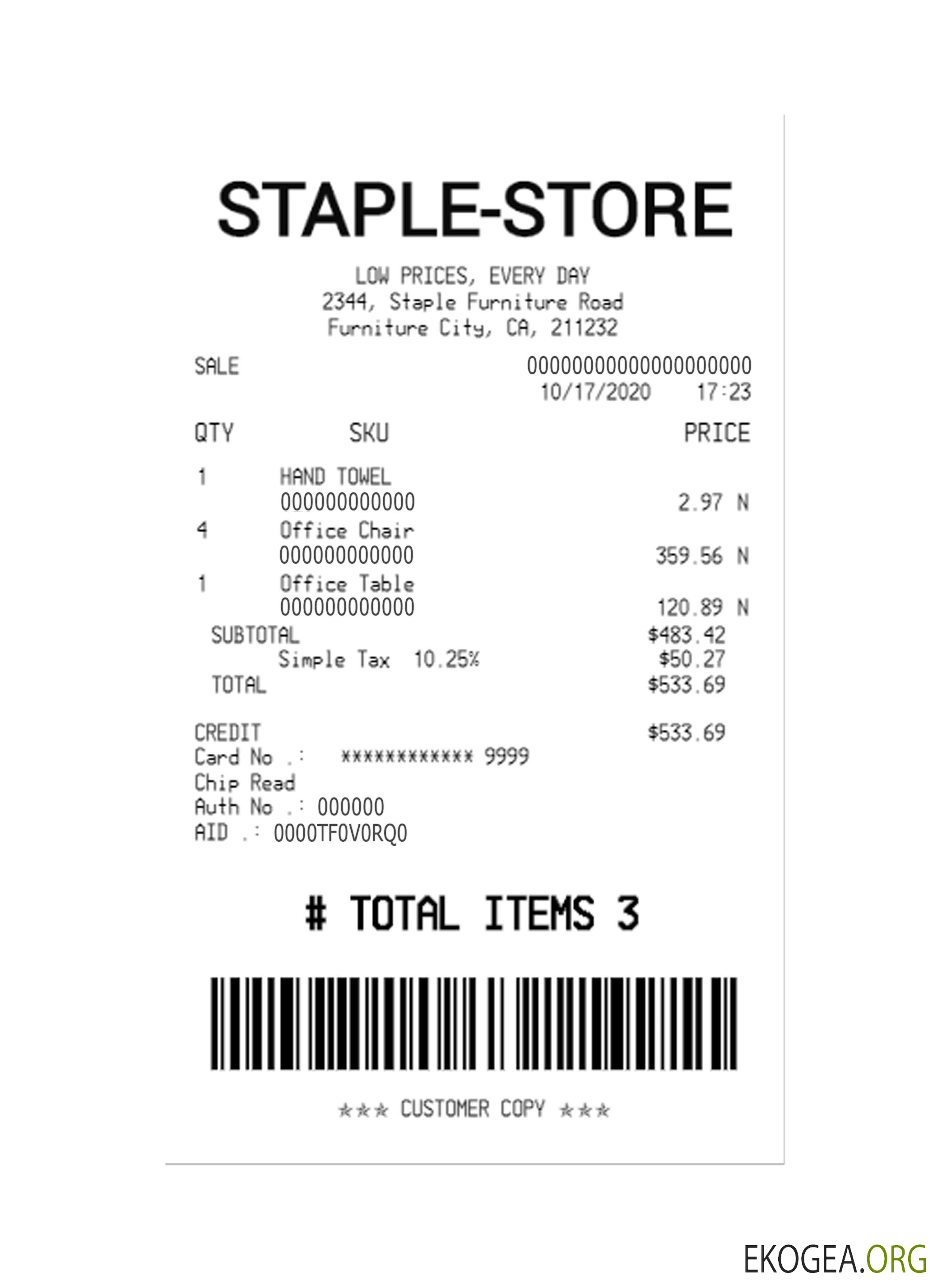 Chèque de paiement AGRAFE , MAGASIN